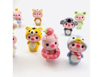 Listing 6 of 9 for Core Keywords Non-Finished Felt Kids Creative Pink Pig Handmade Toy Doll Wool
