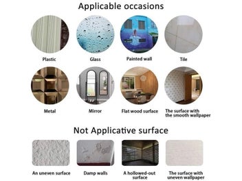 Listing 6 of 10 for Self-Adhesive Mirror Mosaic Glass Mini Square Tiles For Bathroom DIY Home