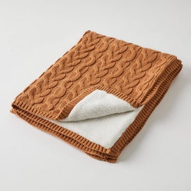 Listing 2 of 2 for Pilbeam Jiggle & Giggle - Biscuit and Cream Aurora Cable Knit Baby Blanket