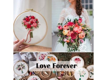 Listing 3 of 10 for Europe DIY Ribbon Flowers Embroidery Set With Frame For Needlework Kits
