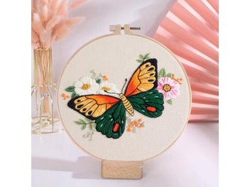 Listing 4 of 10 for DIY Embroidery Kit Butterfly Printed Pattern For Beginner Cross Stitch Set