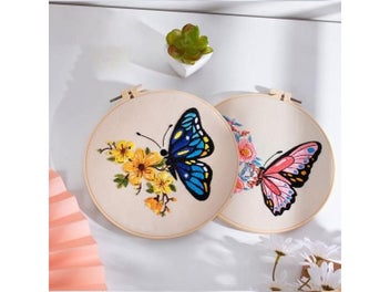 Listing 5 of 10 for DIY Embroidery Kit Butterfly Printed Pattern For Beginner Cross Stitch Set