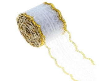 Listing 3 of 15 for 10Meters/Roll 4.5cm Embroidery Gold Silver Lace Ribbon DIY Apparel Sewing