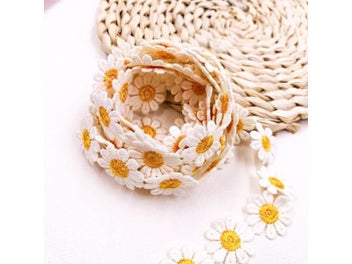 Listing 3 of 9 for 2yard Daisy Lace Trim High Quality Flower Fabric Embroidery Patchwork Ribbon