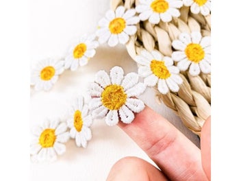 Listing 6 of 9 for 2yard Daisy Lace Trim High Quality Flower Fabric Embroidery Patchwork Ribbon