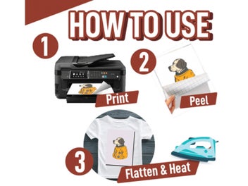 Listing 3 of 6 for 30 Sheets DIY Iron Heat Transfer Print A4 Paper for T Shirt