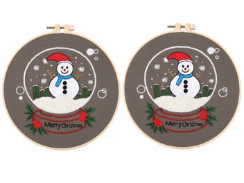 Listing 1 of 1 for 2 X Style 5 DIY Christmas Embroidery Kit for Beginners Xmas Home Decor Gift Idea