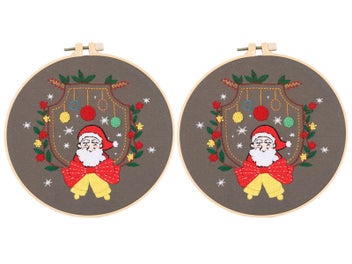 Listing 1 of 1 for 2 X Style 2 DIY Christmas Embroidery Kit for Beginners Xmas Home Decor Gift Idea