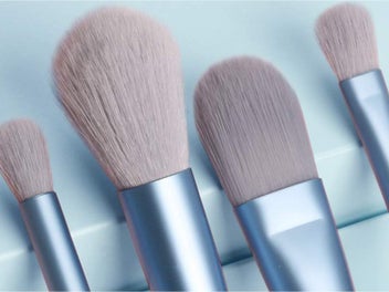 Listing 2 of 5 for 24Pcs Beige Blue Mini Makeup Brushes and Yellow Purple Makeup Sponge Egg