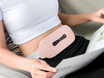 Listing 5 of 5 for Menstrual Pain Relief Heating Waist Belt Belly Pain Relief Warming Pad Pink
