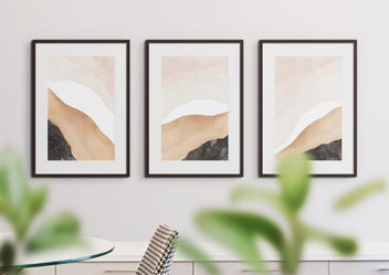 Listing 2 of 5 for Digital Art Prints, Set Of 3, Abstract Art, Bedroom Art, Minimalist Wall Decor