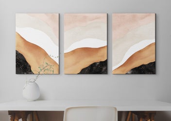 Listing 3 of 5 for Digital Art Prints, Set Of 3, Abstract Art, Bedroom Art, Minimalist Wall Decor