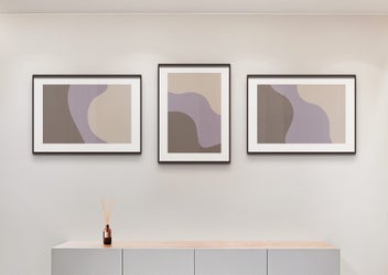Listing 2 of 4 for Digital Art Prints, Set Of 3, Abstract Art, Bedroom Art, Minimalist Wall Decor
