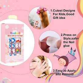 Listing 4 of 7 for 120Pcs Candy Child Nail Tips Kids False Nail Girls Cartoon Press on