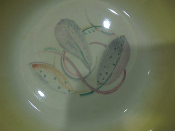 Listing 4 of 16 for Suzie Cooper. (X6) Saucers. (X3) Cups. (X1) Bowl. Feather Pattern. Pick Up Only.