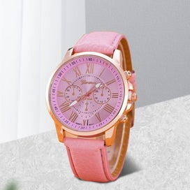 Listing 1 of 5 for Double-Layer Pink Fashion Literal Simple Belt Watch Unisex Quartz