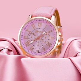Listing 5 of 5 for Double-Layer Pink Fashion Literal Simple Belt Watch Unisex Quartz