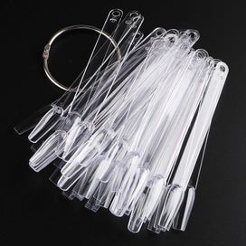 Listing 6 of 7 for 50pcs False Nail Tips Clear Nail Gel Polish Display Fan With Ring