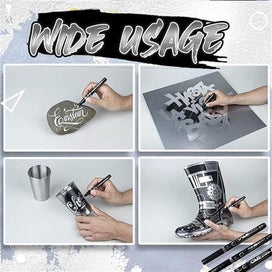 Listing 6 of 7 for Haile DIY Pen Cat Reflektif Seni Perak Cermin Cair Resin Paint Pens