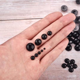 Listing 4 of 7 for 100Pcs 3-14mm Black Plastic Eyes Safety Flat Eyes For Children Kids