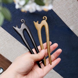 Listing 7 of 7 for Vintag Hair Jewelry Hand-Carved Wood Sticks Hairpins Women U Shape