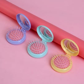 Listing 5 of 7 for Portable Round Pocket Small Travel Massage Folding Comb Girl Hair
