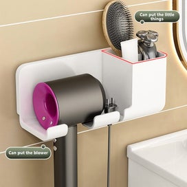 Listing 7 of 7 for Storage Holder Hair Dryer Holder Wall Mounted Rack Bathroom Shelf