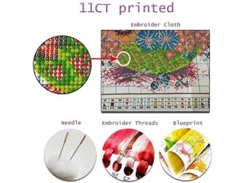 Listing 6 of 10 for Meian Cross Stitch Embroidery Kits 11ct Santa Claus Cotton Thread Painting Diy