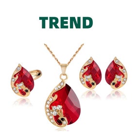 Listing 1 of 6 for Designer Styles Creative Peacock Water Drop Jewelry 3 Piece Set