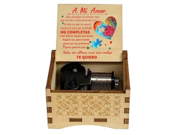 Listing 3 of 10 for Wood Carving And Color Printing Music Box For Deautiful Wife Daughter/Son