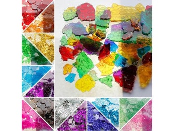 Listing 3 of 10 for 100g Mixed Color Clear Real Glass Irregular Mosaic Tiles For DIY Crafts