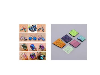 Listing 7 of 9 for Dichroic Glass Pieces Scraps Coe90 Fusible Glass Mixed 28g For Jewelry Making