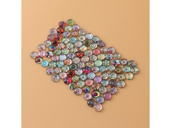 Listing 4 of 9 for Round Dome Mosaic Mosaic Dome Round Gemstone Flat Stone Natural Jewelry Beads