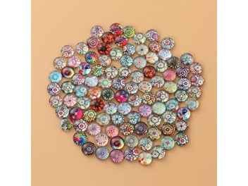 Listing 5 of 9 for Round Dome Mosaic Mosaic Dome Round Gemstone Flat Stone Natural Jewelry Beads