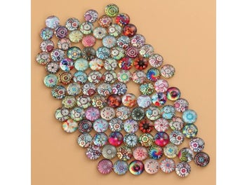 Listing 6 of 9 for Round Dome Mosaic Mosaic Dome Round Gemstone Flat Stone Natural Jewelry Beads