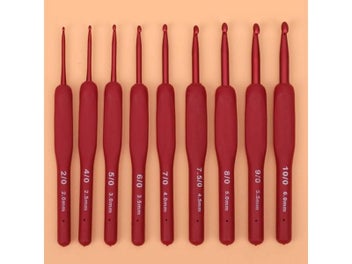 Listing 4 of 11 for Silicone Crochet Hooks Set Needle Handle Frosted Aluminum Handmade DIY Hook