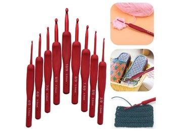 Listing 7 of 11 for Silicone Crochet Hooks Set Needle Handle Frosted Aluminum Handmade DIY Hook