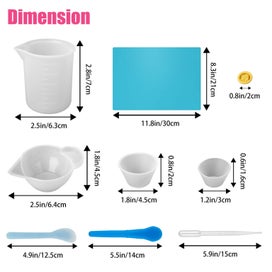 Listing 8 of 9 for Silicone Epoxy Resin Mixing Measuring Cups Stirrers Jewelry Making