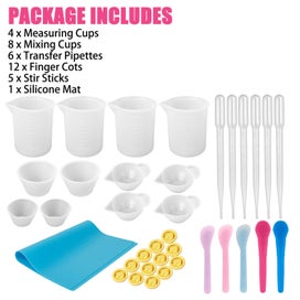 Listing 9 of 9 for Silicone Epoxy Resin Mixing Measuring Cups Stirrers Jewelry Making