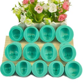 Listing 4 of 5 for 13 Pcs Reusable Silicone Face Fondant Cake Molds