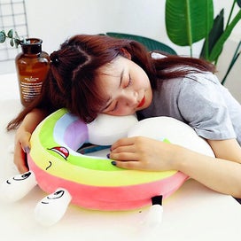 Listing 2 of 5 for Cartoon Rainbow U Shaped Pillow Neck Support Colorful Pillow For Kids Car Airpl