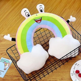Listing 4 of 5 for Cartoon Rainbow U Shaped Pillow Neck Support Colorful Pillow For Kids Car Airpl