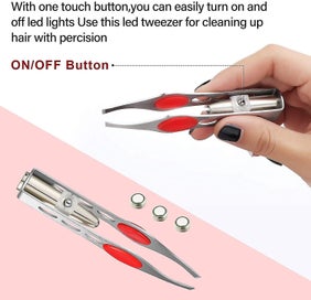 Listing 2 of 4 for 6 Pieces Light Tweezers, Stainless Steel Tweezers With Led Light, Makeup Eyelash