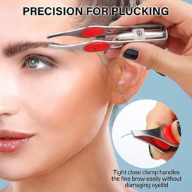 Listing 3 of 4 for 6 Pieces Light Tweezers, Stainless Steel Tweezers With Led Light, Makeup Eyelash