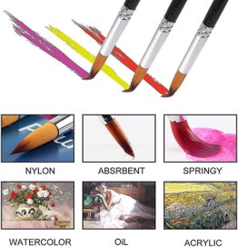 Listing 4 of 5 for 9pcs Acrylic Paint Brushes,watercolor Brushesoil Paint Brush, Gouache Brush