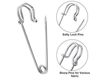 Listing 5 of 9 for 30Pcs 50mm Stainless Steel Safety Pins DIY Sewing Tools Accessory Needles Large