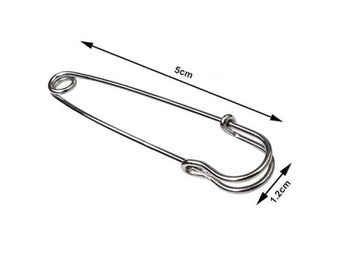 Listing 7 of 9 for 30Pcs 50mm Stainless Steel Safety Pins DIY Sewing Tools Accessory Needles Large