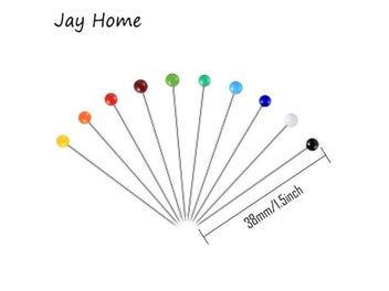 Listing 5 of 10 for 100Pcs 38mm Pearl Ball Head Sewing Pins For Dressmaking DIY