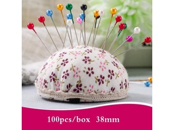 Listing 7 of 10 for 100Pcs 38mm Pearl Ball Head Sewing Pins For Dressmaking DIY