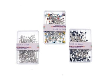 Listing 4 of 10 for 100Pcs/Box Plastic/Stainless Steel Corsage DIY Sewing Pins 3Colors Weddings